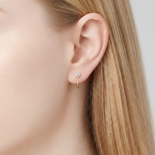 Aretes Infinitos de Moissanita - 2mm