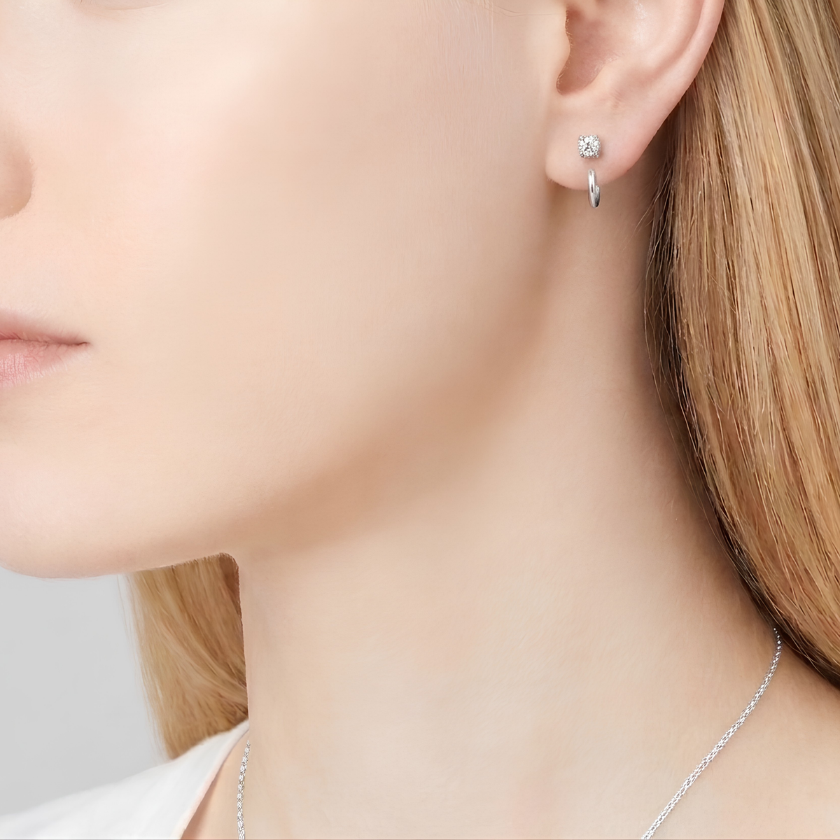 Aretes Infinitos de Moissanita - 2mm