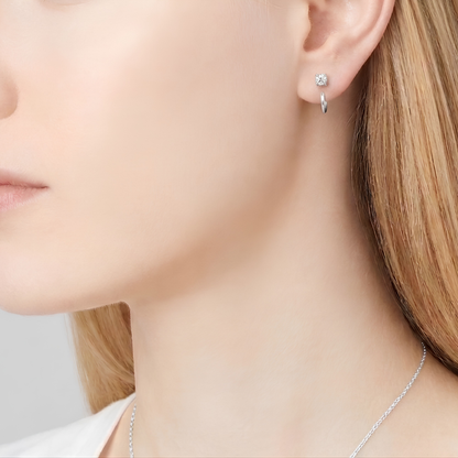 Aretes Infinitos de Moissanita - 2mm