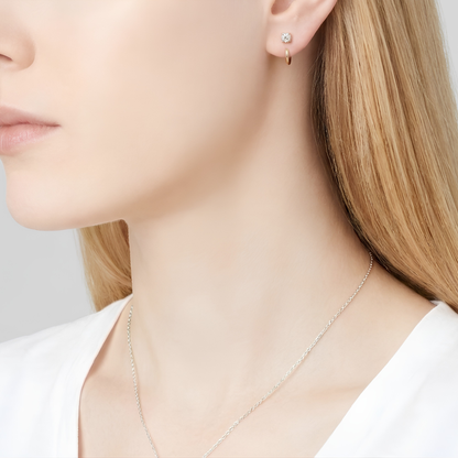 Aretes Infinitos de Moissanita - 2mm