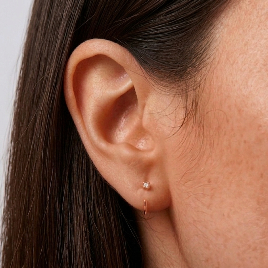 Aretes Infinitos de Moissanita - 2mm