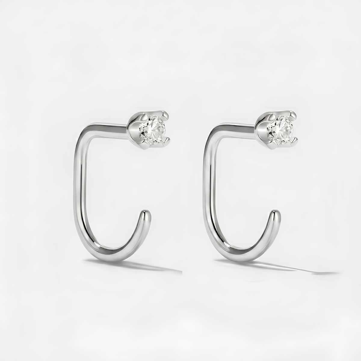 Aretes Infinitos de Moissanita - 2mm