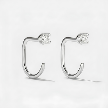 Aretes Infinitos de Moissanita - 2mm