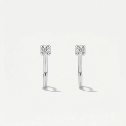 Aretes Infinitos de Moissanita - 2mm