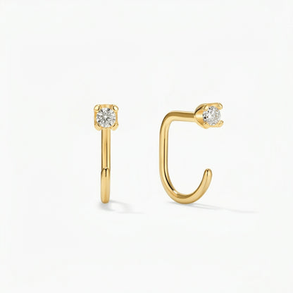 Aretes de Aro Eternos de Moissanita - 2mm