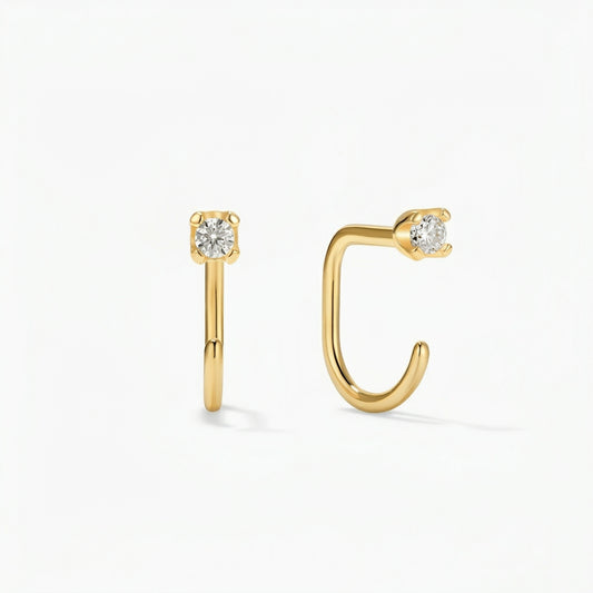 Aretes de Aro Eternos de Moissanita - 2mm