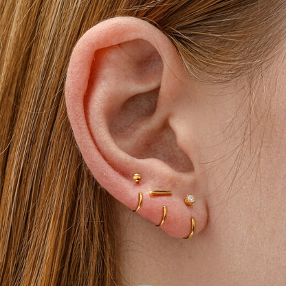 Aretes de Aro Eternos de Moissanita - 2mm