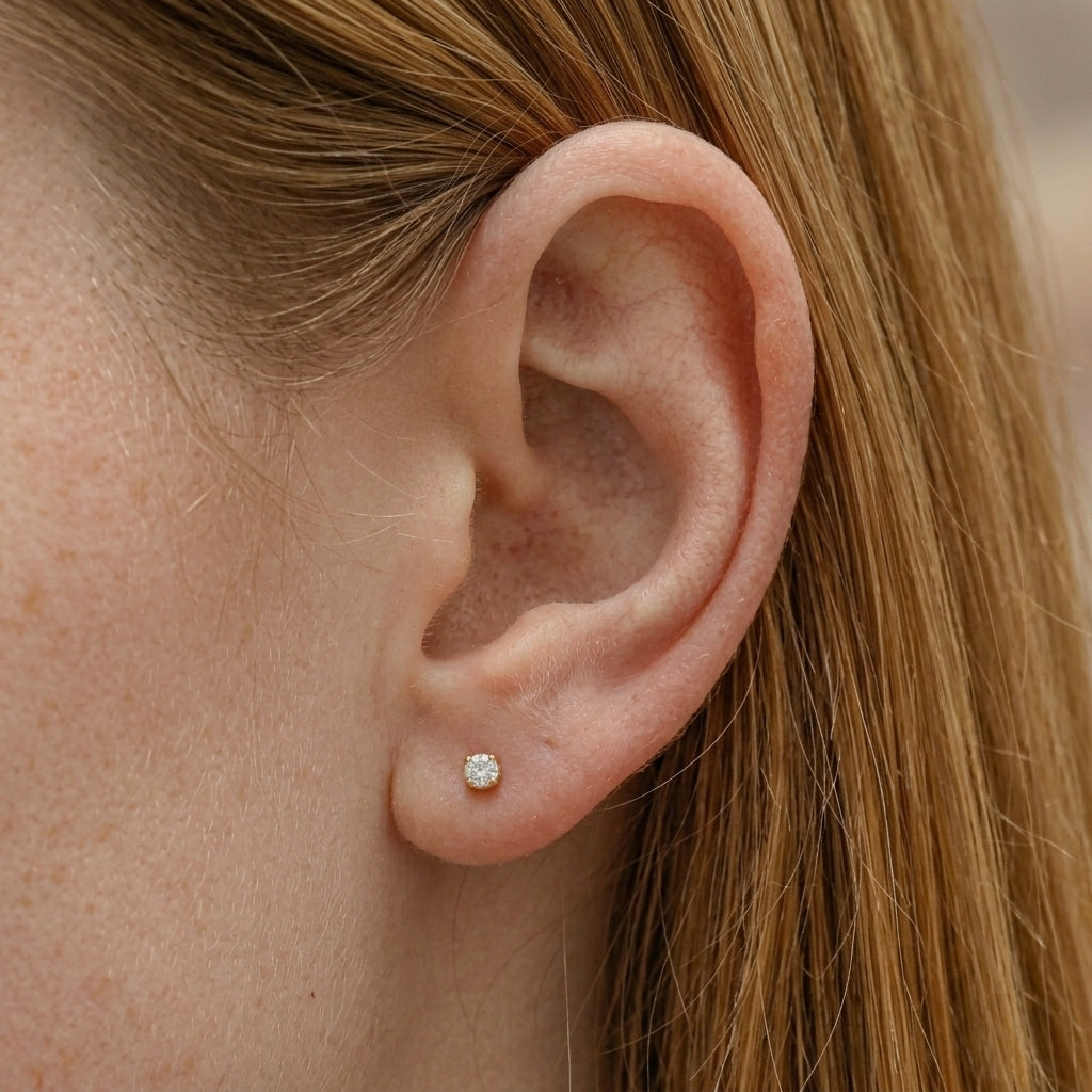 Aretes de Aro Eternos de Moissanita - 2mm